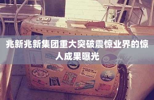 兆新兆新集团重大突破震惊业界的惊人成果曝光