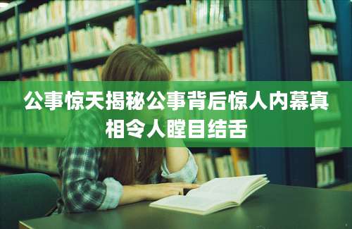 公事惊天揭秘公事背后惊人内幕真相令人瞠目结舌