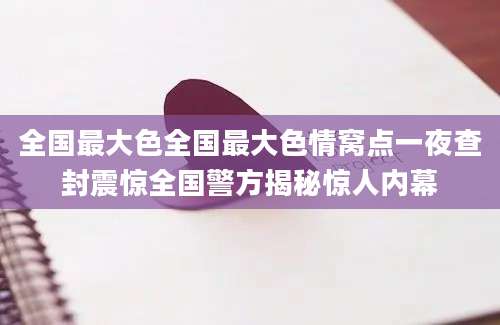全国最大色全国最大色情窝点一夜查封震惊全国警方揭秘惊人内幕