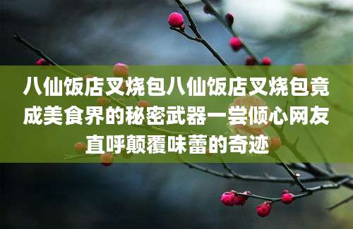 八仙饭店叉烧包八仙饭店叉烧包竟成美食界的秘密武器一尝倾心网友直呼颠覆味蕾的奇迹