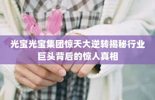 光宝光宝集团惊天大逆转揭秘行业巨头背后的惊人真相