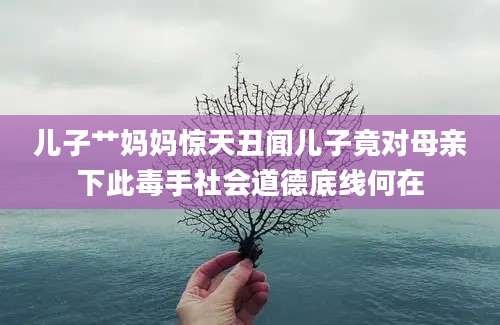 儿子艹妈妈惊天丑闻儿子竟对母亲下此毒手社会道德底线何在