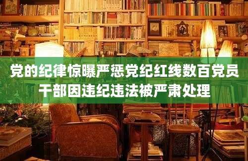 党的纪律惊曝严惩党纪红线数百党员干部因违纪违法被严肃处理