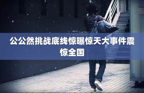 公公然挑战底线惊曝惊天大事件震惊全国