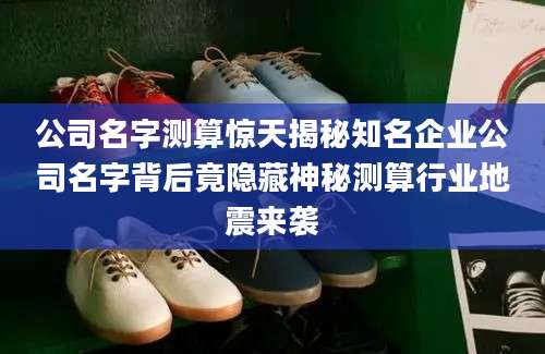 公司名字测算惊天揭秘知名企业公司名字背后竟隐藏神秘测算行业地震来袭
