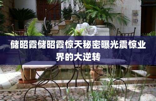 储昭霞储昭霞惊天秘密曝光震惊业界的大逆转