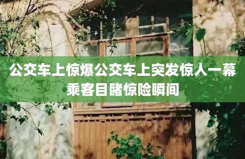 公交车上惊爆公交车上突发惊人一幕乘客目睹惊险瞬间