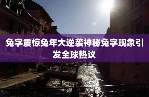 兔字震惊兔年大逆袭神秘兔字现象引发全球热议
