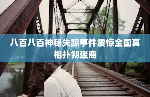 八百八百神秘失踪事件震惊全国真相扑朔迷离