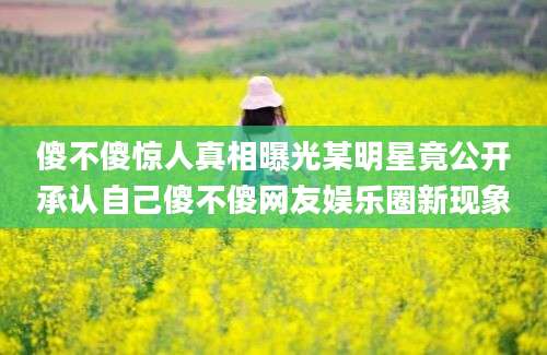 傻不傻惊人真相曝光某明星竟公开承认自己傻不傻网友娱乐圈新现象