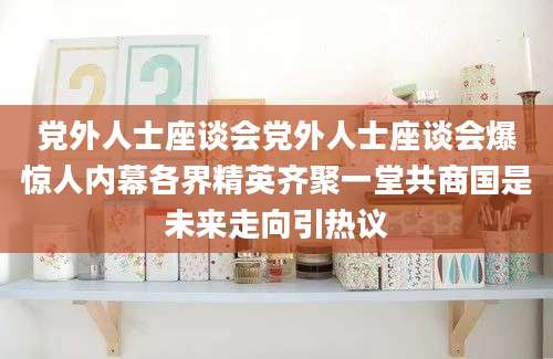 党外人士座谈会党外人士座谈会爆惊人内幕各界精英齐聚一堂共商国是未来走向引热议