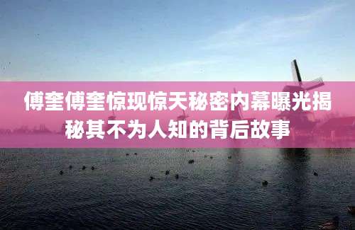 傅奎傅奎惊现惊天秘密内幕曝光揭秘其不为人知的背后故事