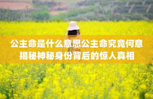 公主命是什么意思公主命究竟何意揭秘神秘身份背后的惊人真相