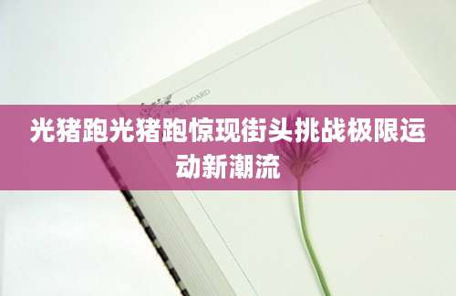 光猪跑光猪跑惊现街头挑战极限运动新潮流