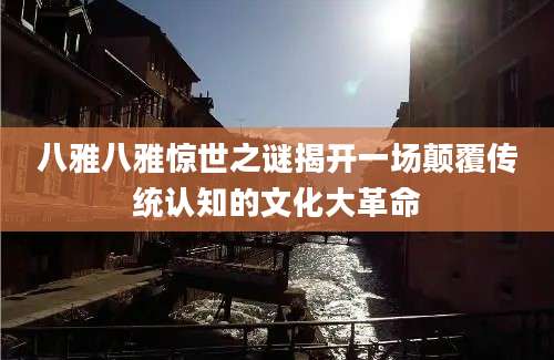 八雅八雅惊世之谜揭开一场颠覆传统认知的文化大革命