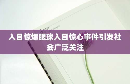 入目惊爆眼球入目惊心事件引发社会广泛关注