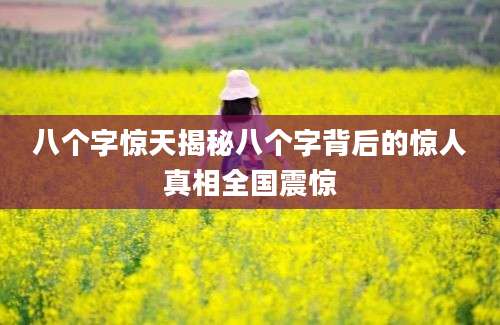 八个字惊天揭秘八个字背后的惊人真相全国震惊